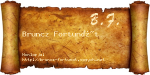 Bruncz Fortunát névjegykártya